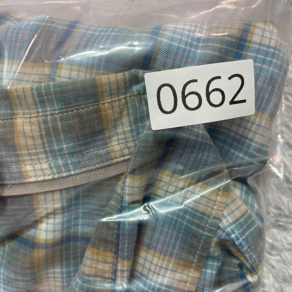 The North Face Mens XL Blue Plaid Button Down Long Sleeve Shirt Flannel Style
